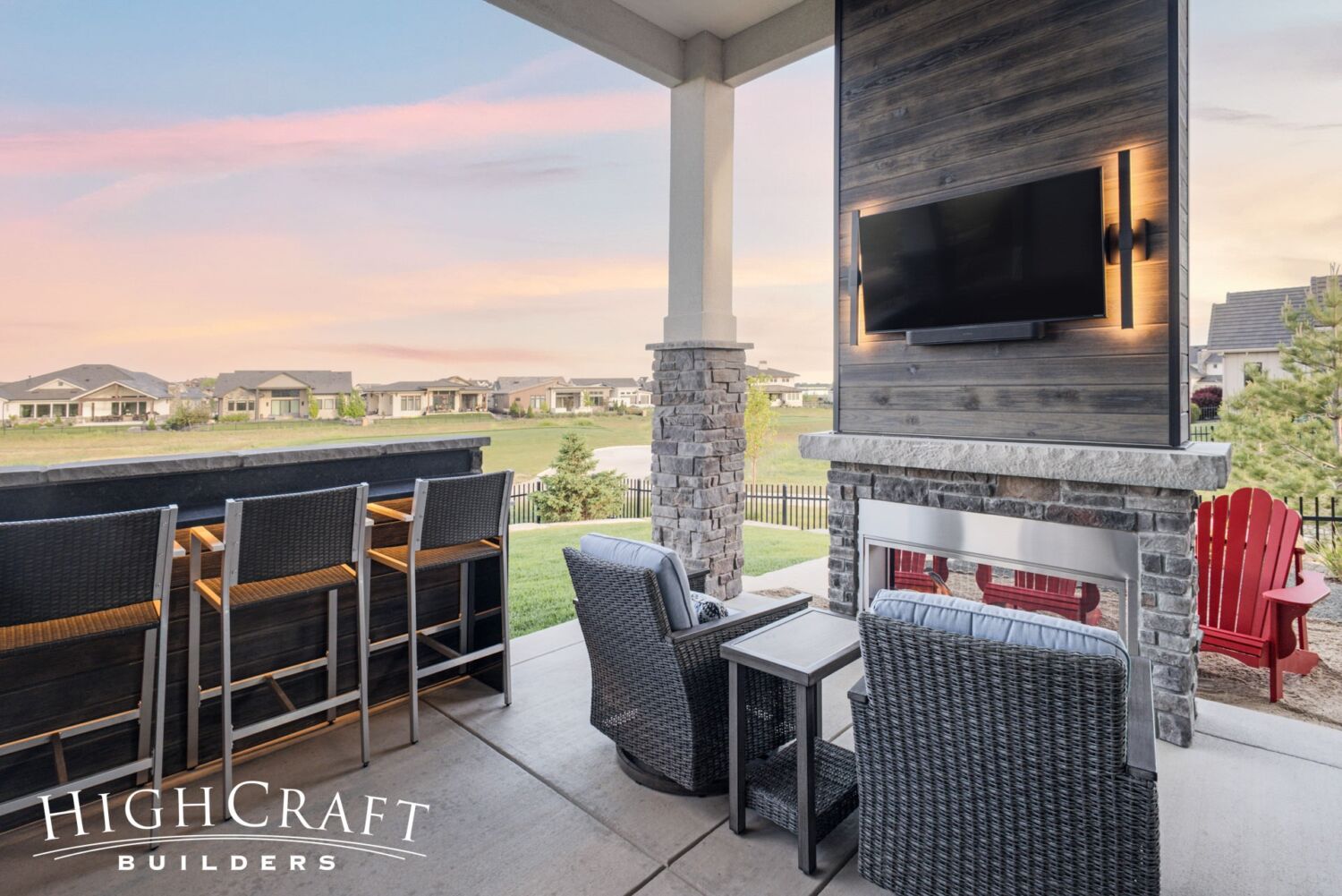 Berthoud remodel outdoor fireplace and bar