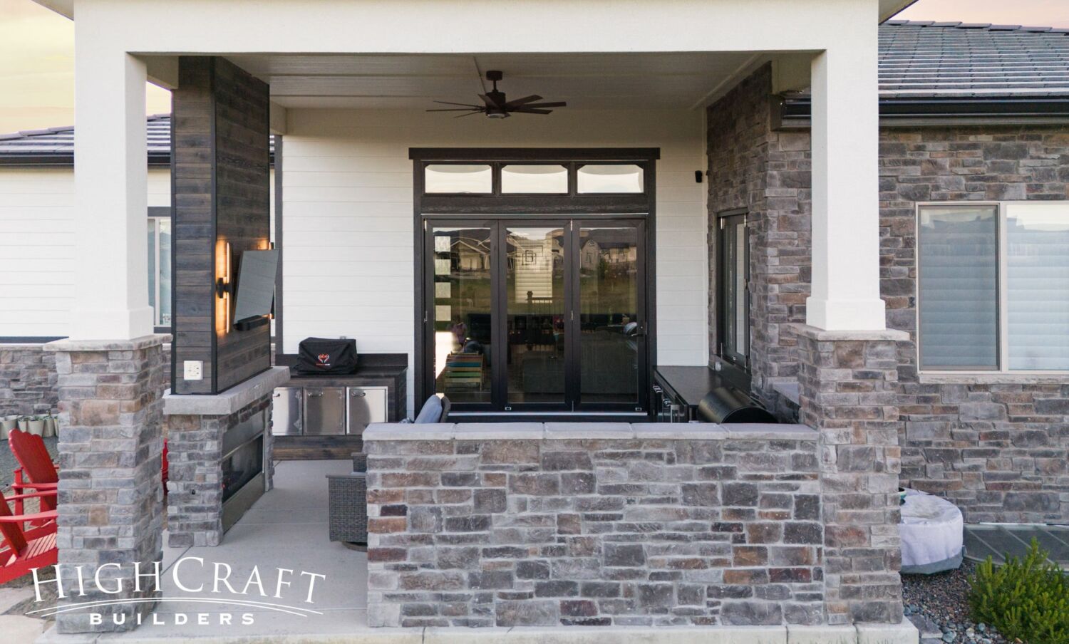 Berthoud remodel covered patio bifold doors