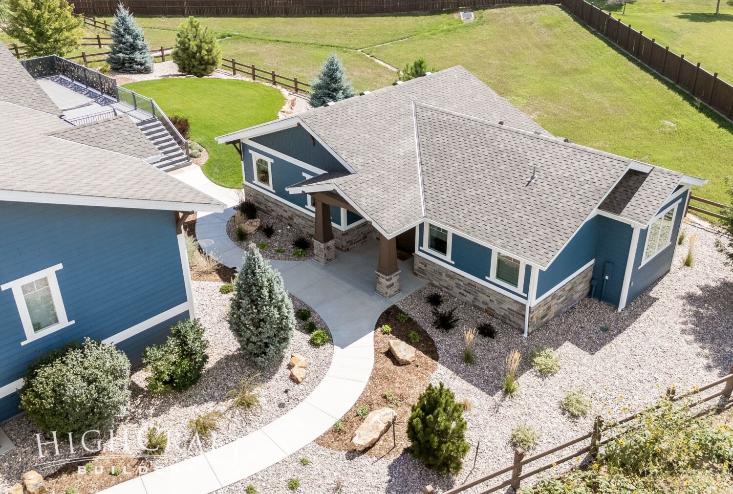 Fort Collins builder accessible guest house exterior aerial view