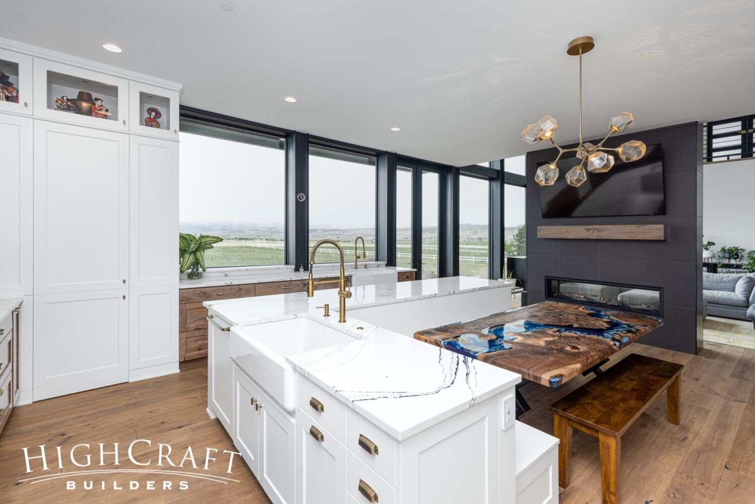 kitchen-remodel-Fort-Collins-black-fireplace